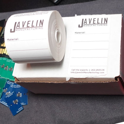Material Remainder Labels (Stratasys® Canister Labels) Javelin Manufacturing™ Can Labels