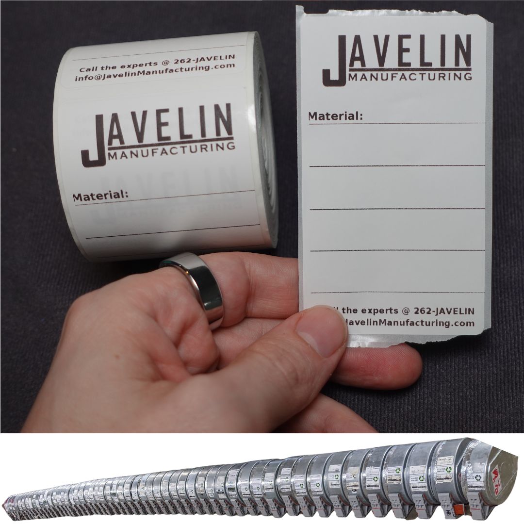 Material Remainder Labels (Stratasys® Canister Labels) Javelin Manufacturing™ Can Labels